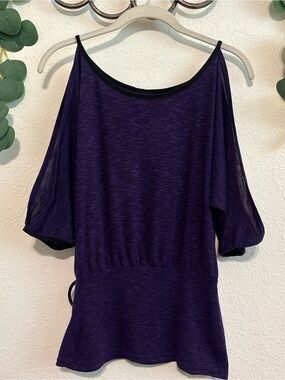 Y2K Deadstock Rue21 Purple Emo Split-Sleeved Top✨
